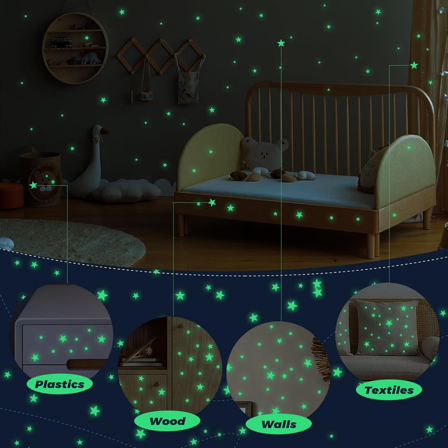 Glow in the Dark Stars Stickers 514pcs 3D Room Decor