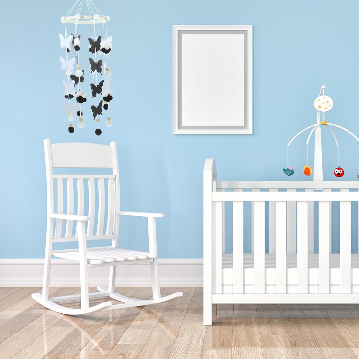 VOSAREA Mobile Butterfly Hair Balls Cute Crib Stroller Toy for Baby