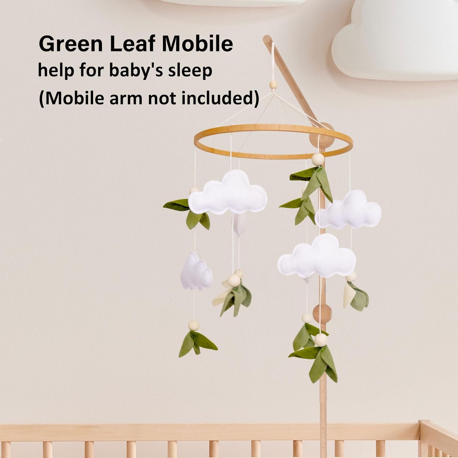 Green Leaf Crib Mobile for Baby Boys Girls