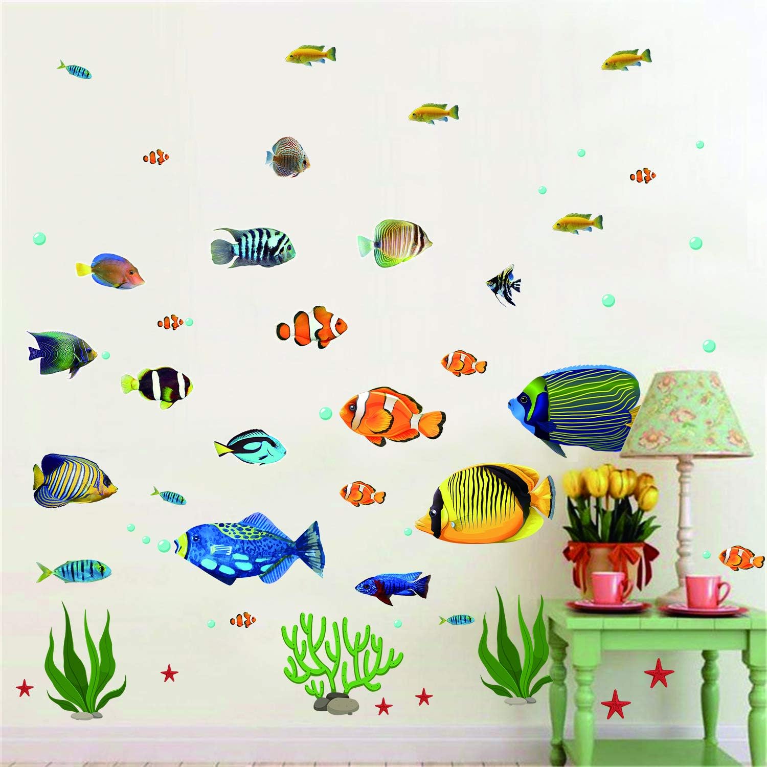 Under The Sea Fish Wall Stickers Decorative Decals for Kids Room