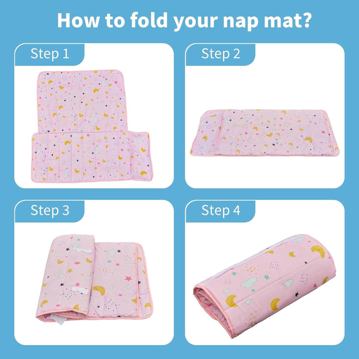 SUPERYO Toddler Nap Mat with Pillow and Blanket