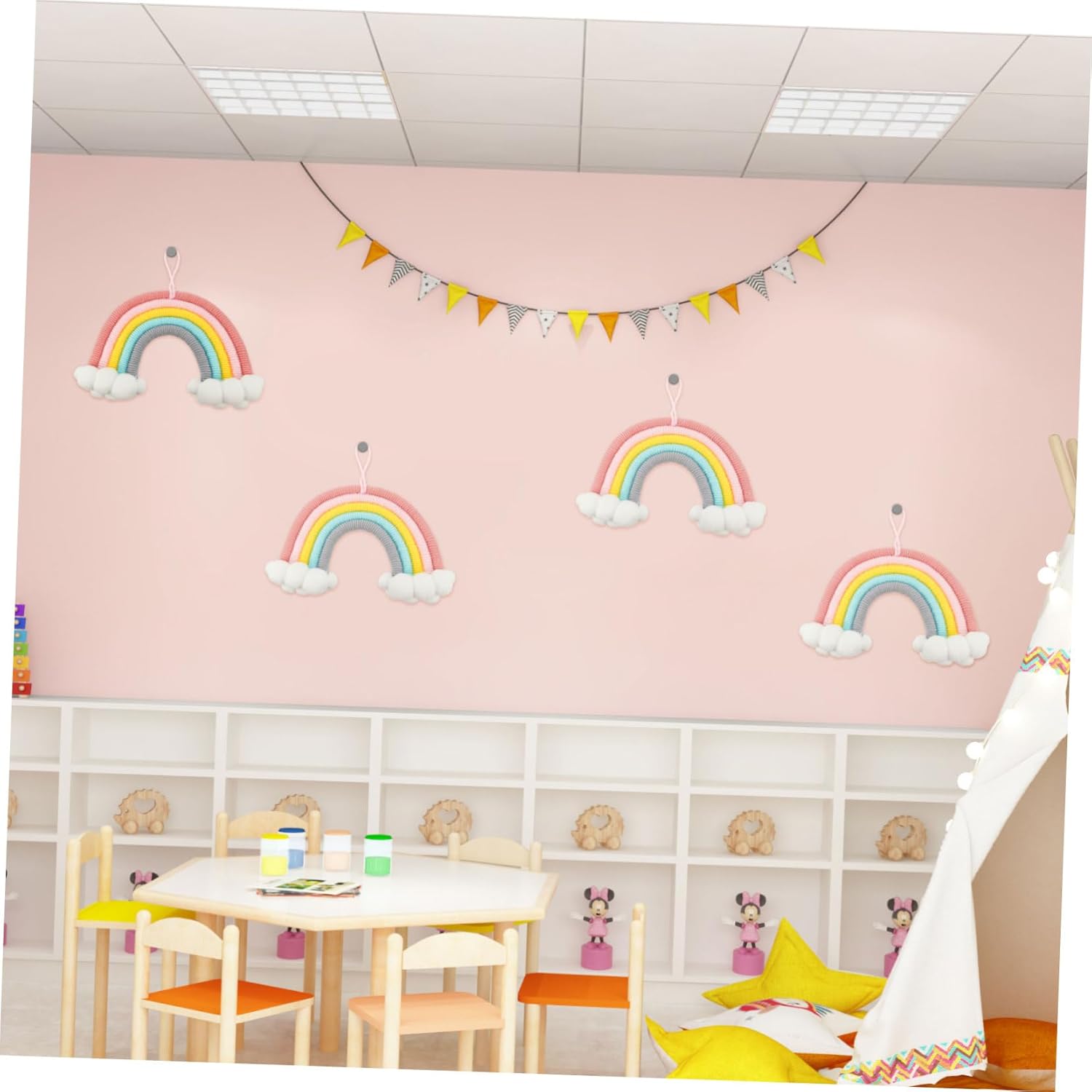 YARNOW Cloud Rainbow Wall Decor Woven Ornament
