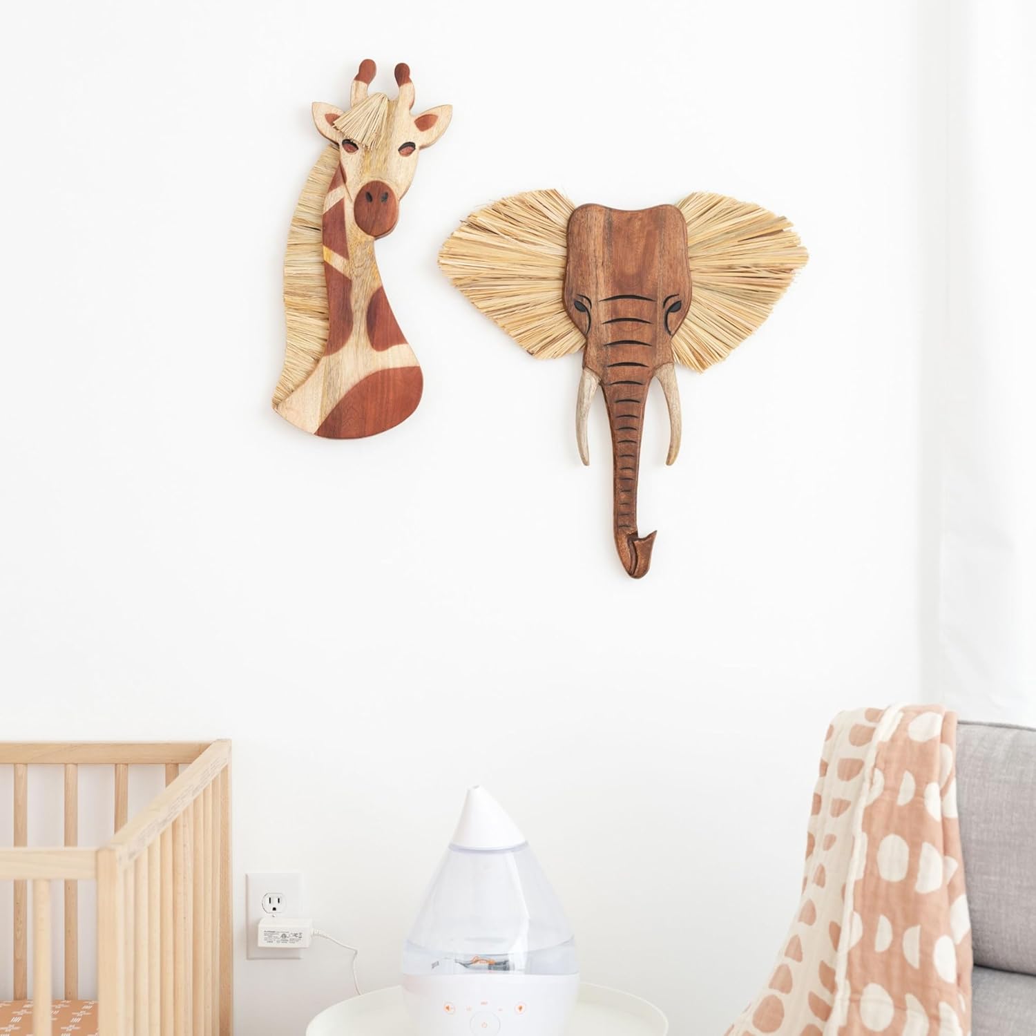 Crane Baby Wooden Elephant Wall Decor 21x21 Brown