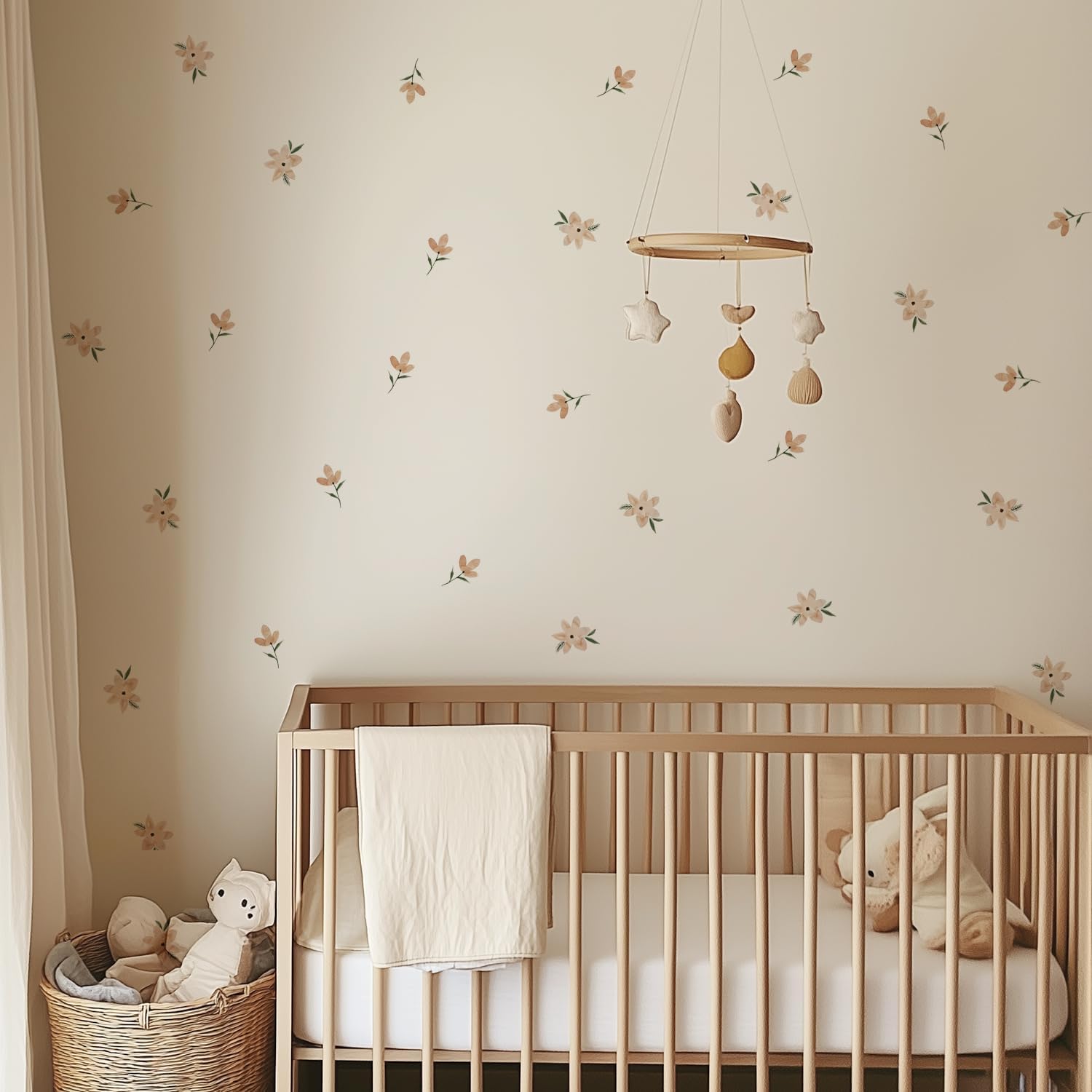 QUCHENG Boho Watercolor Wall Stickers 4 Sheets