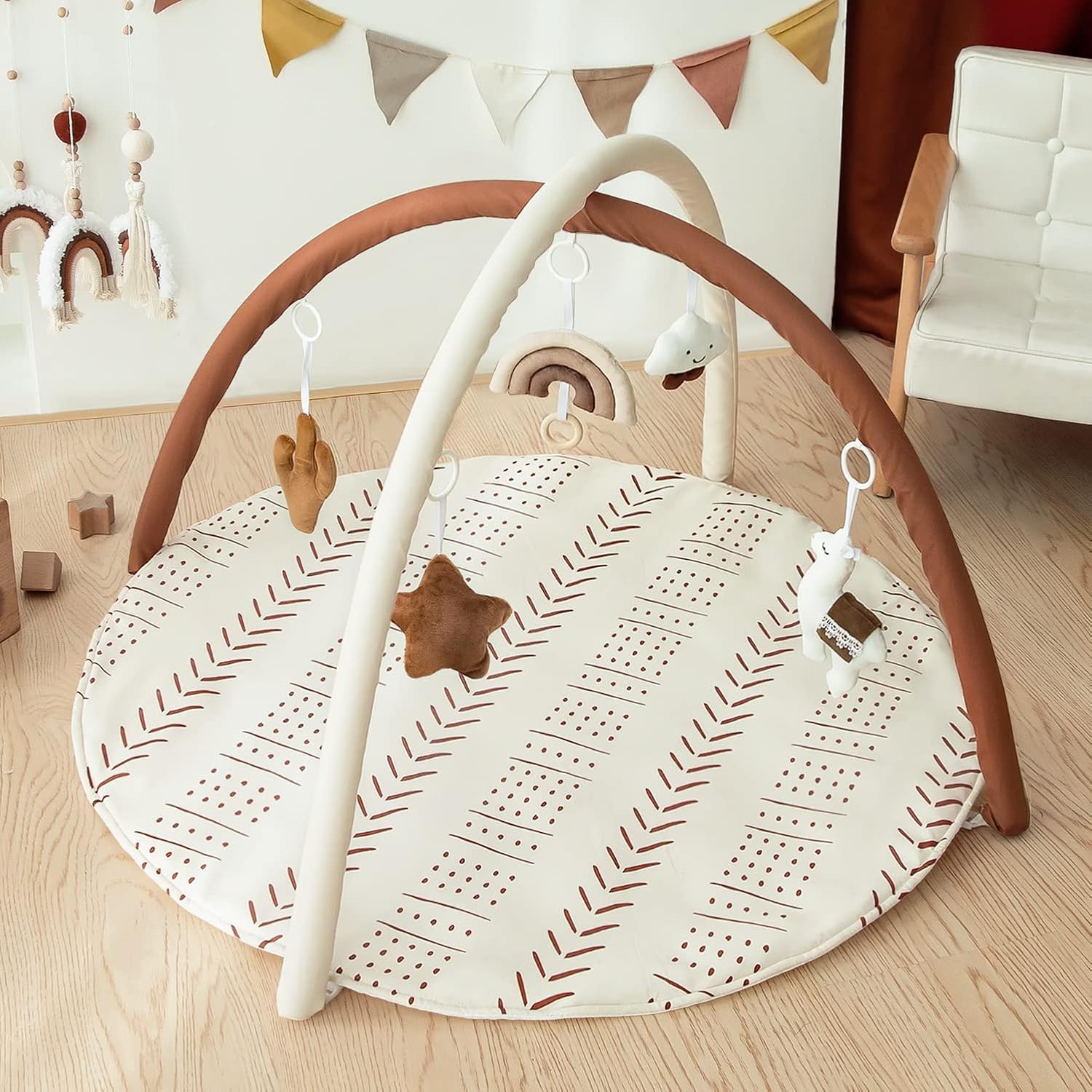 Razee Baby Gym Mat with 5 Toys for Infant Activity