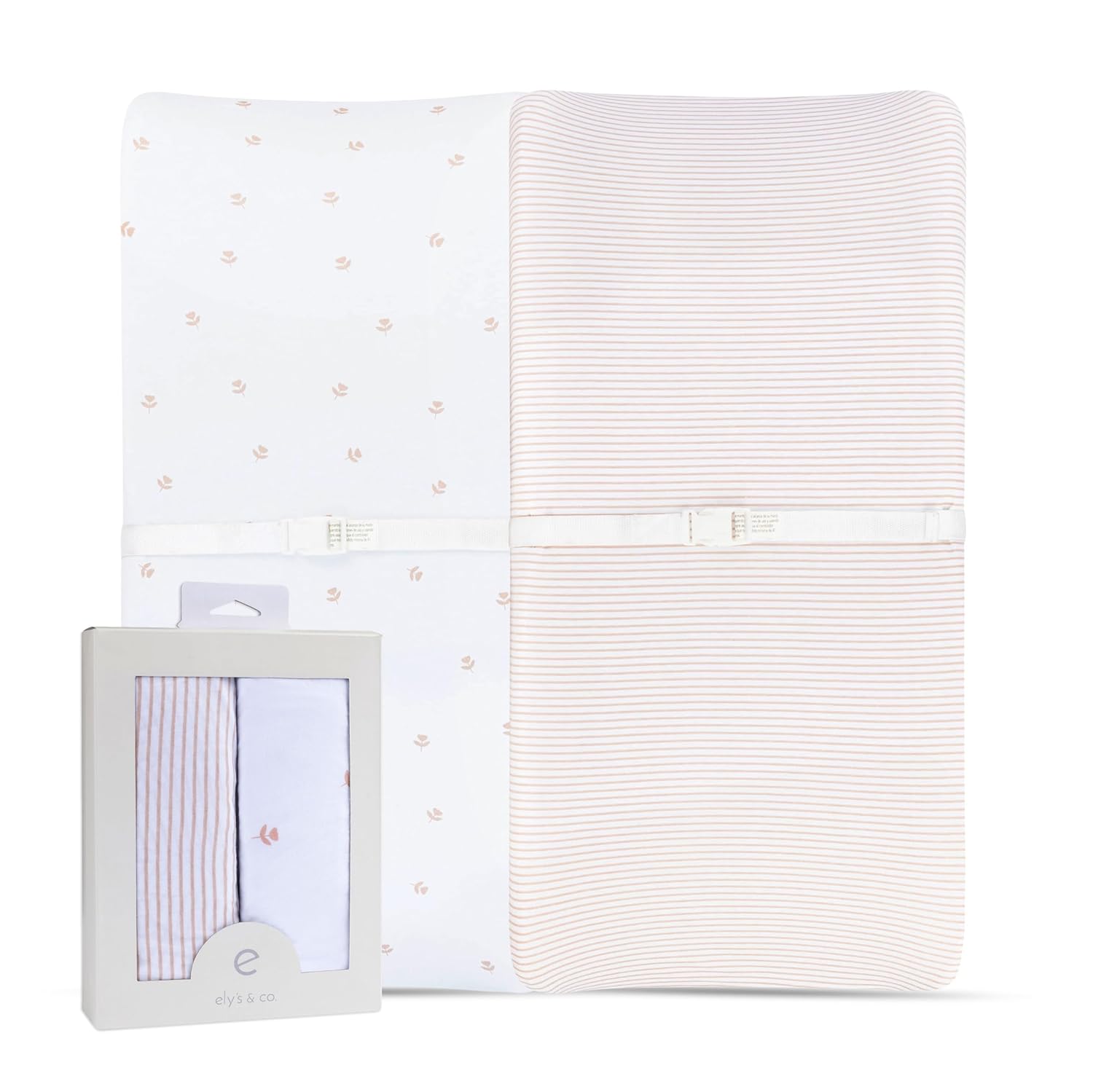 Elys Co Changing Pad Covers 2 Pack Pink Tulip