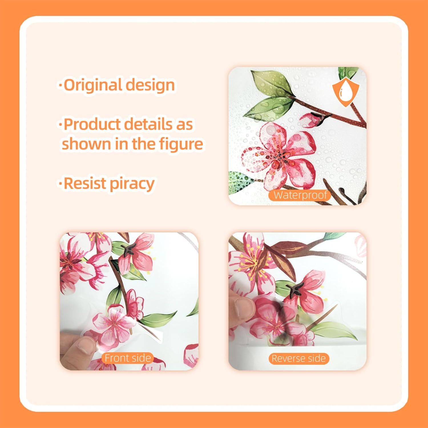 Large Cherry Blossom Wall Decals for Girls Bedroom Decor