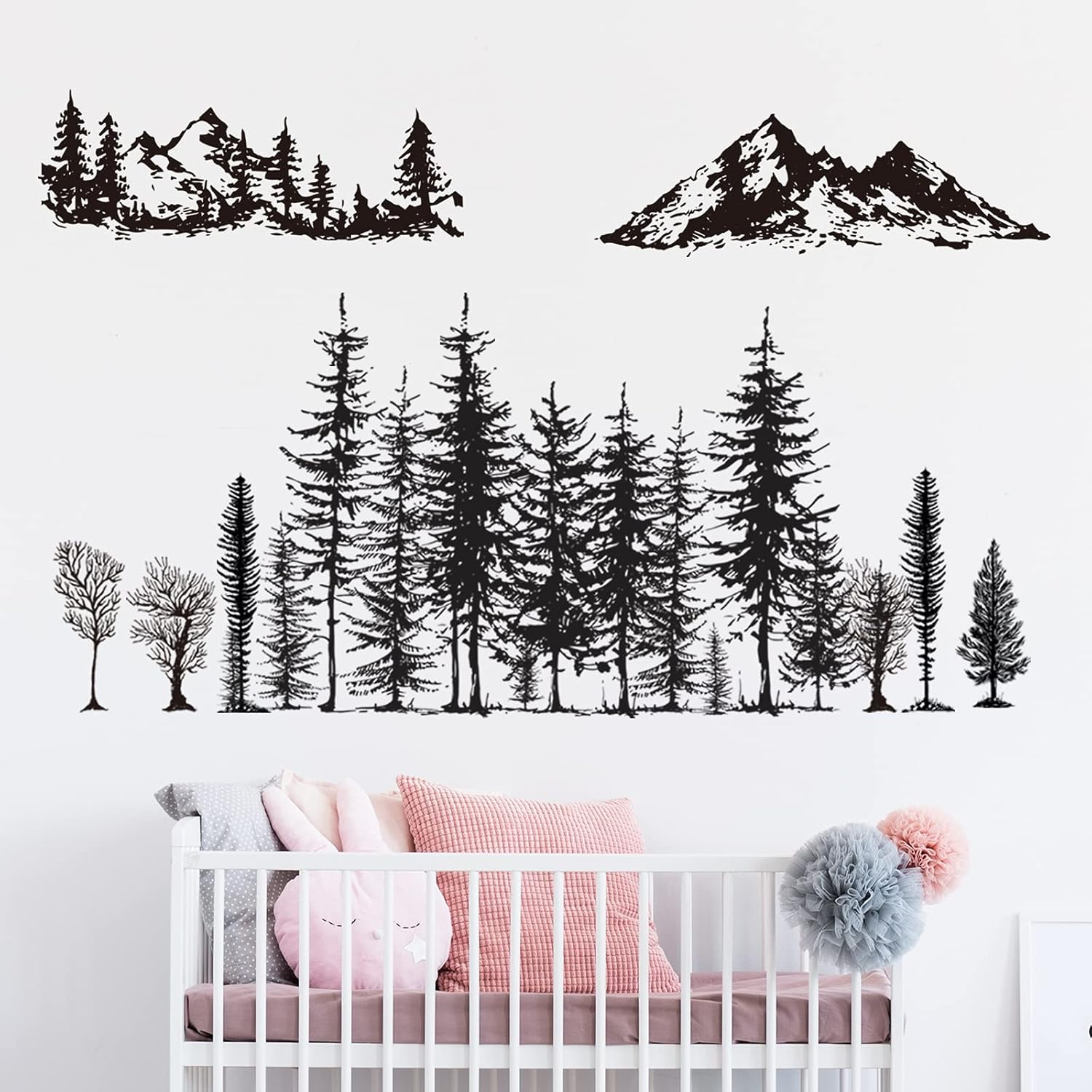 Outus 3 Sheets Forest Bear Wall Decals for Kids Room Decor