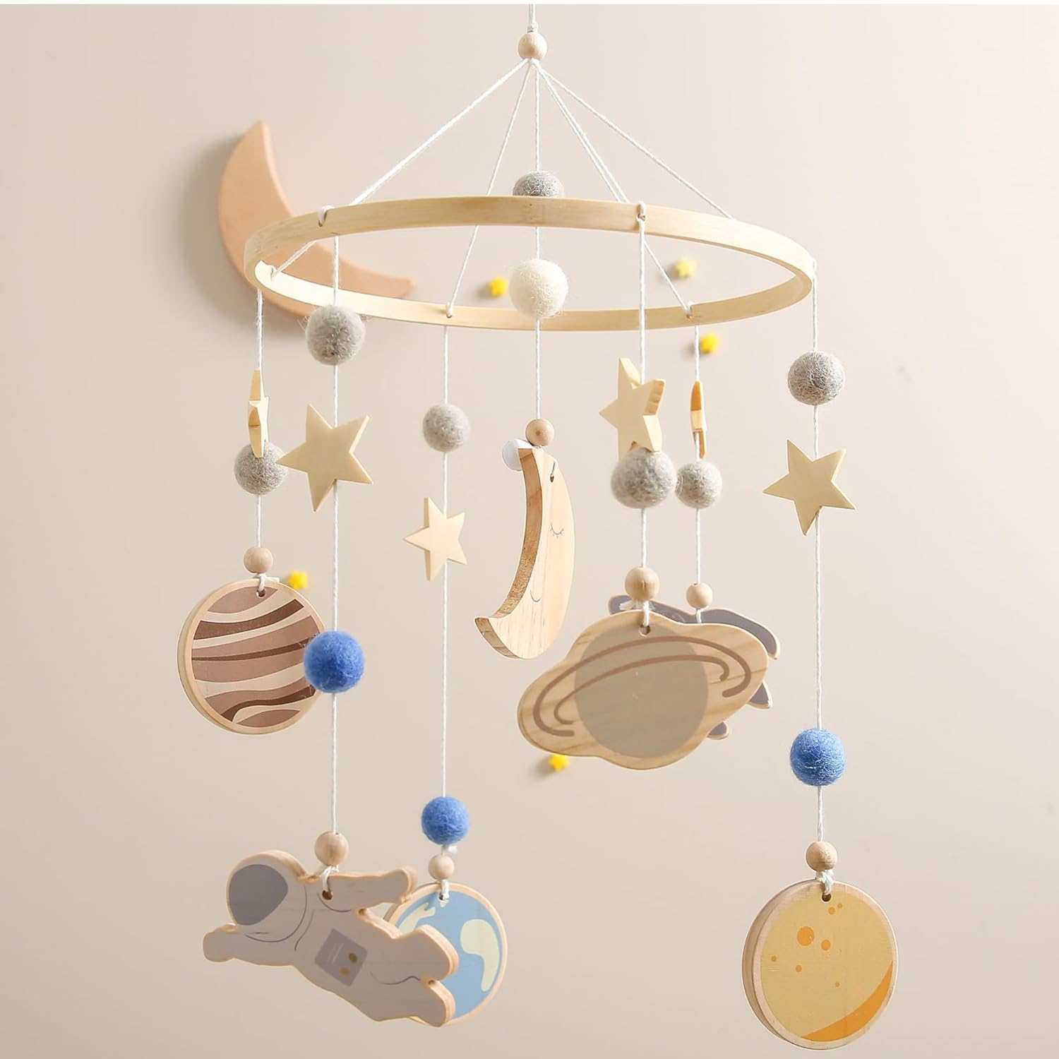 Space Moon Star Baby Crib Mobile for Boys Girls