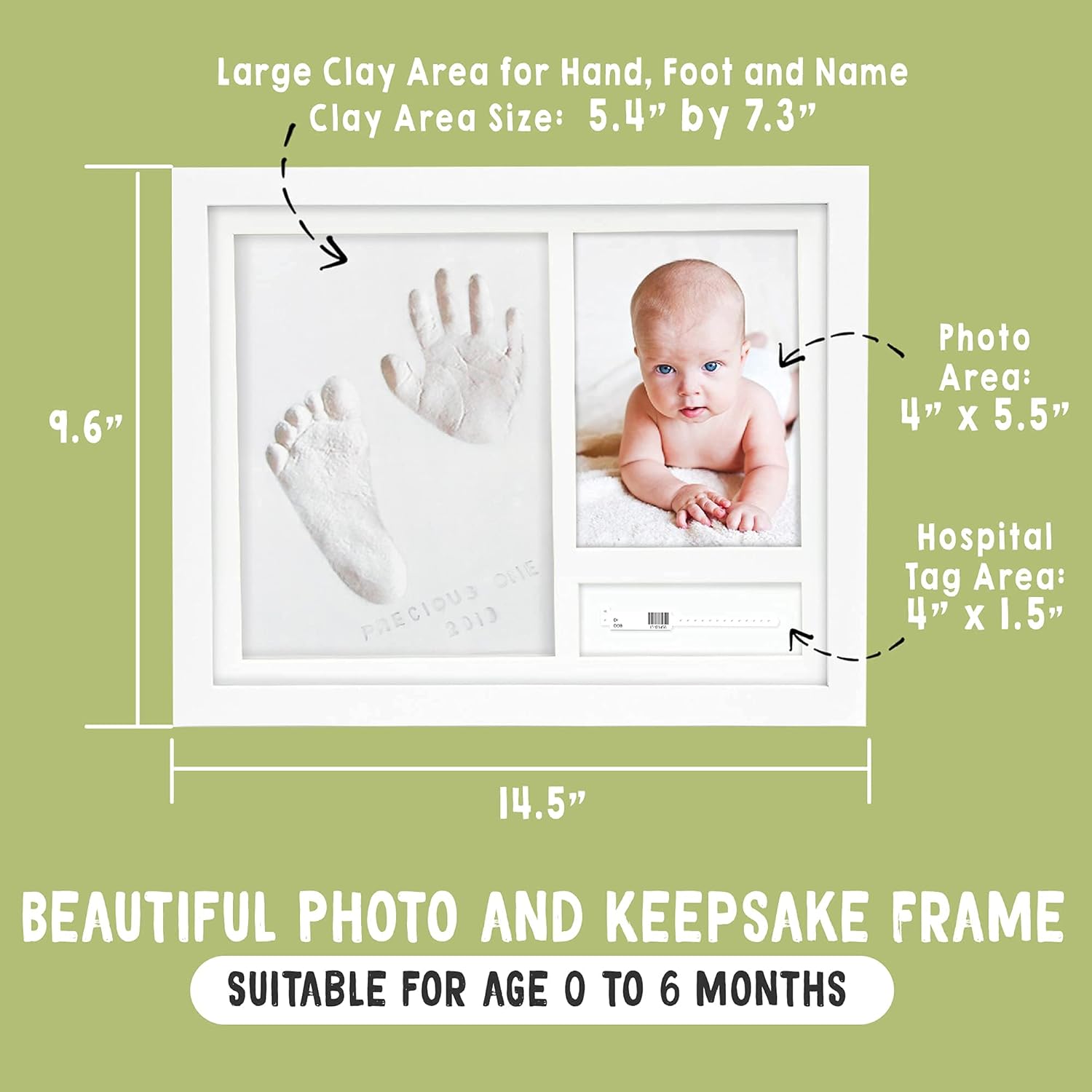 Personalized Baby Handprint Footprint Kit with Pregnancy Journal