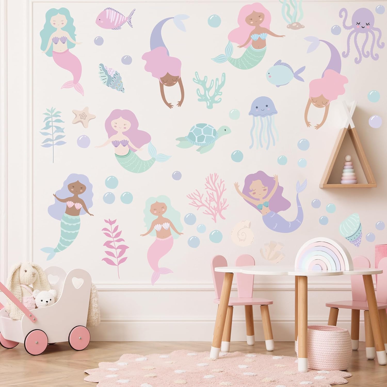 Under The Sea Mermaid Jellyfish Wall Decals