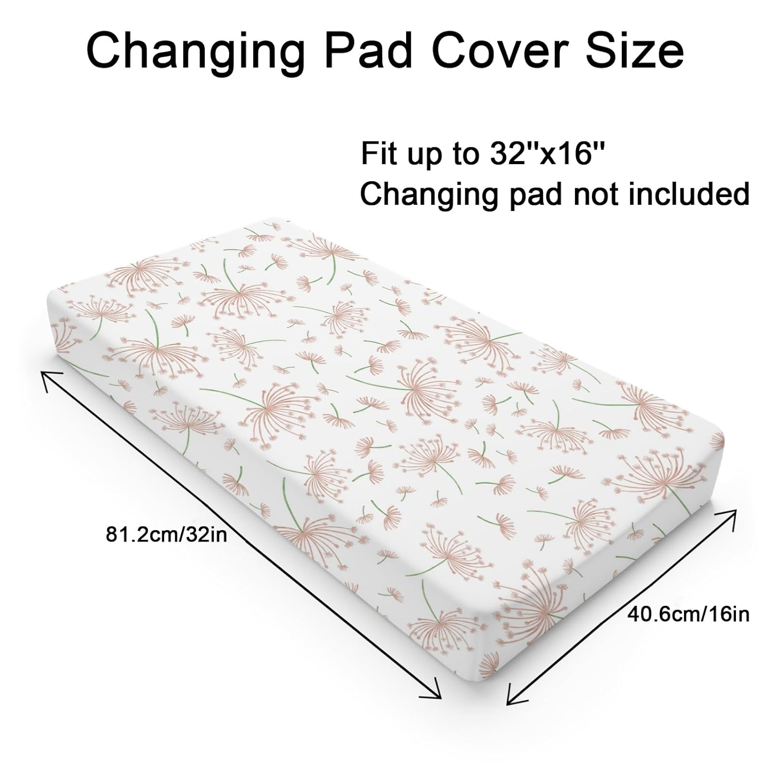 Boho Pink Floral Changing Pad Cover for Boy Girl