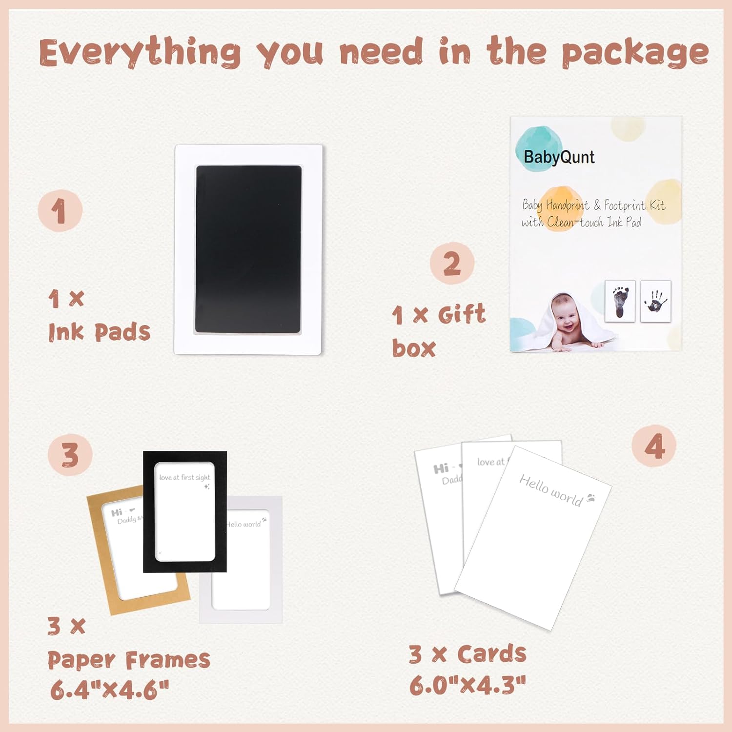 Babyqunt Inkless Hand and Footprint Kit for Newborns and Kids