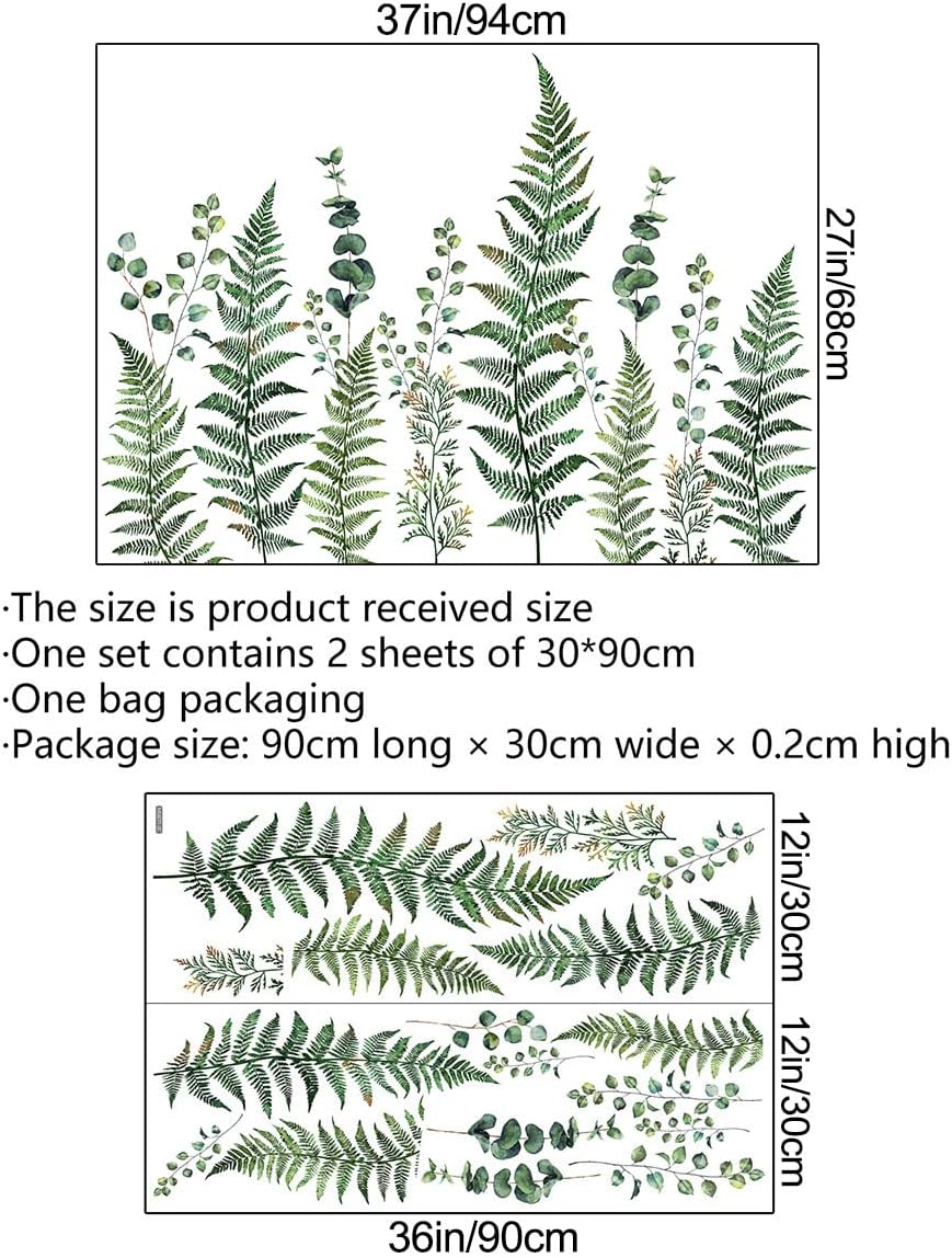 Amaonm Removable Green Leaves Wall Decals DIY