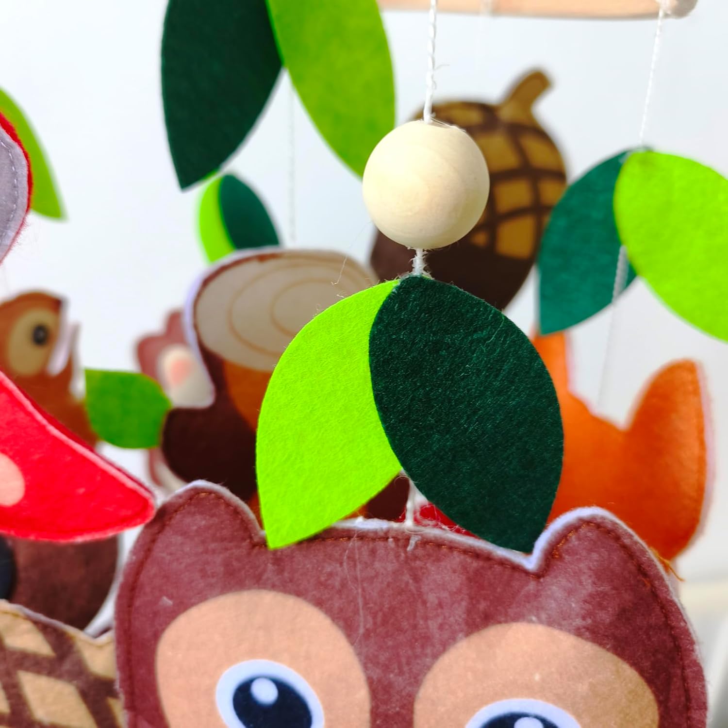 Felt Forest Animals Baby Mobile with Owl and Fox Theme