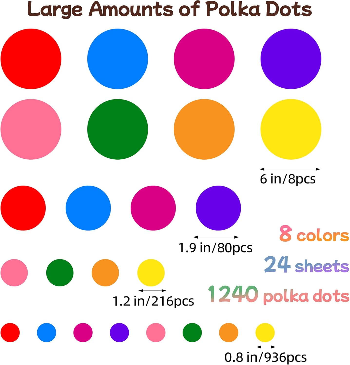 Colorful Polka Dot Wall Decals for Kids Room Decor