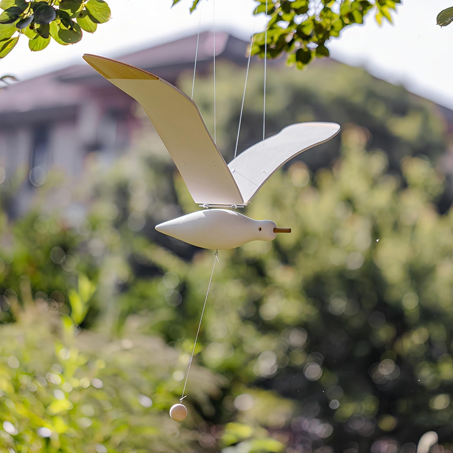 Wooden Seagull Mobile 34x86 Inches Wind Chime Decor