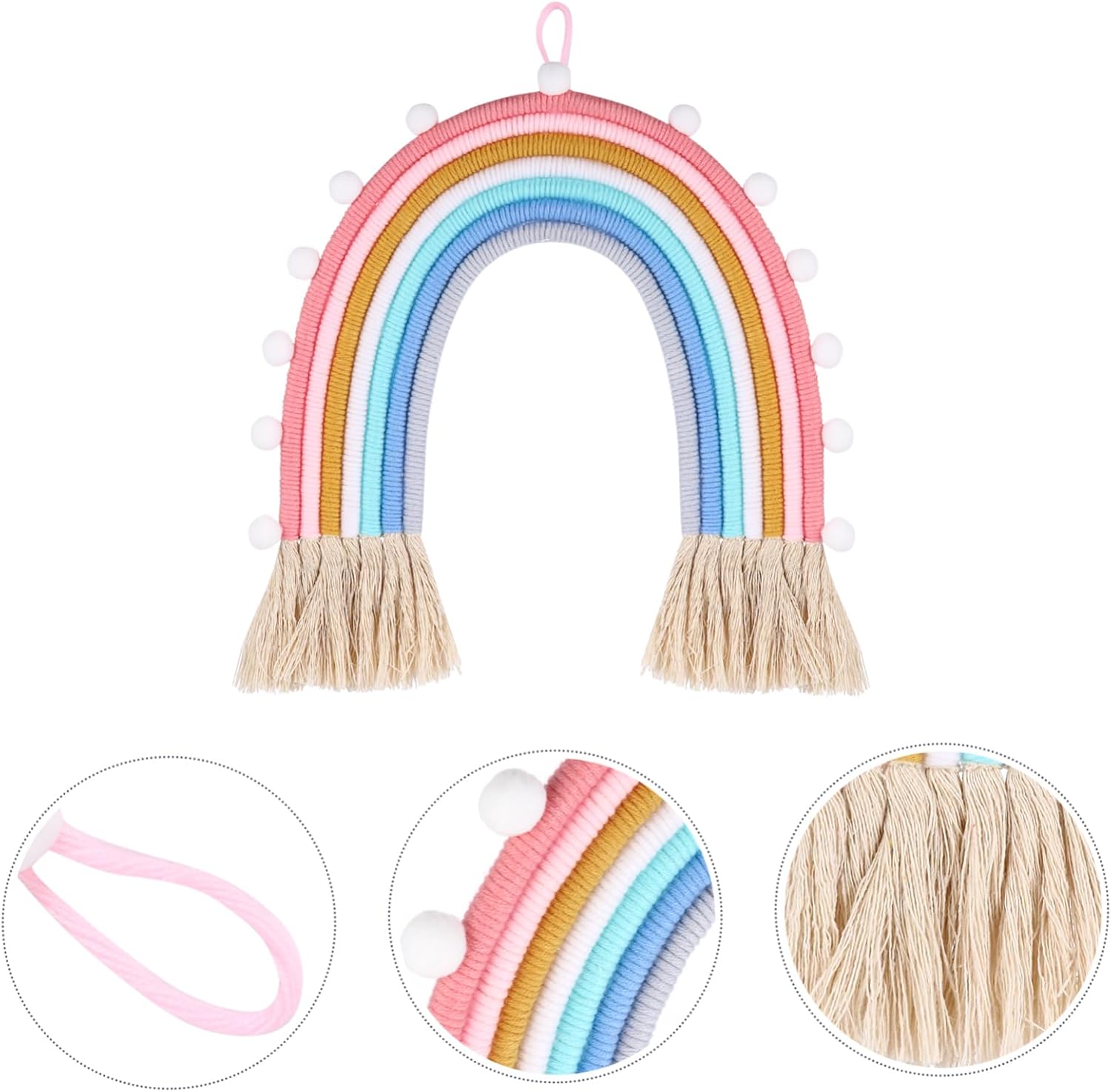 ABOOFAN 1pc Handmade Rainbow Woven Pendant Wall Decor