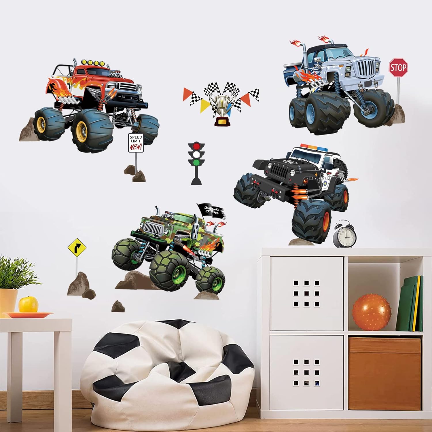 Wondever Racing Car Wall Stickers for Boys Room