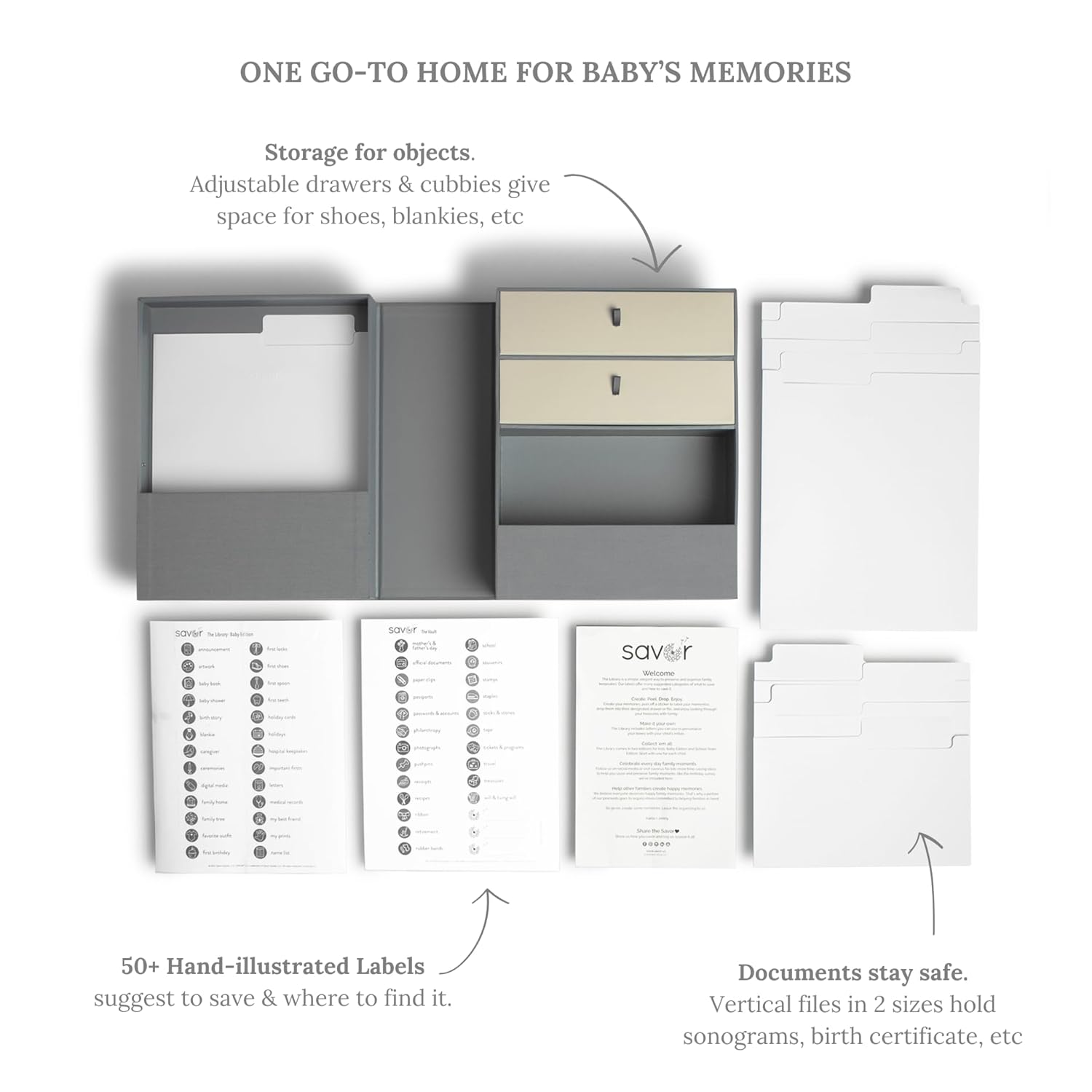 Savor Personalized Baby Keepsake Organizer Box