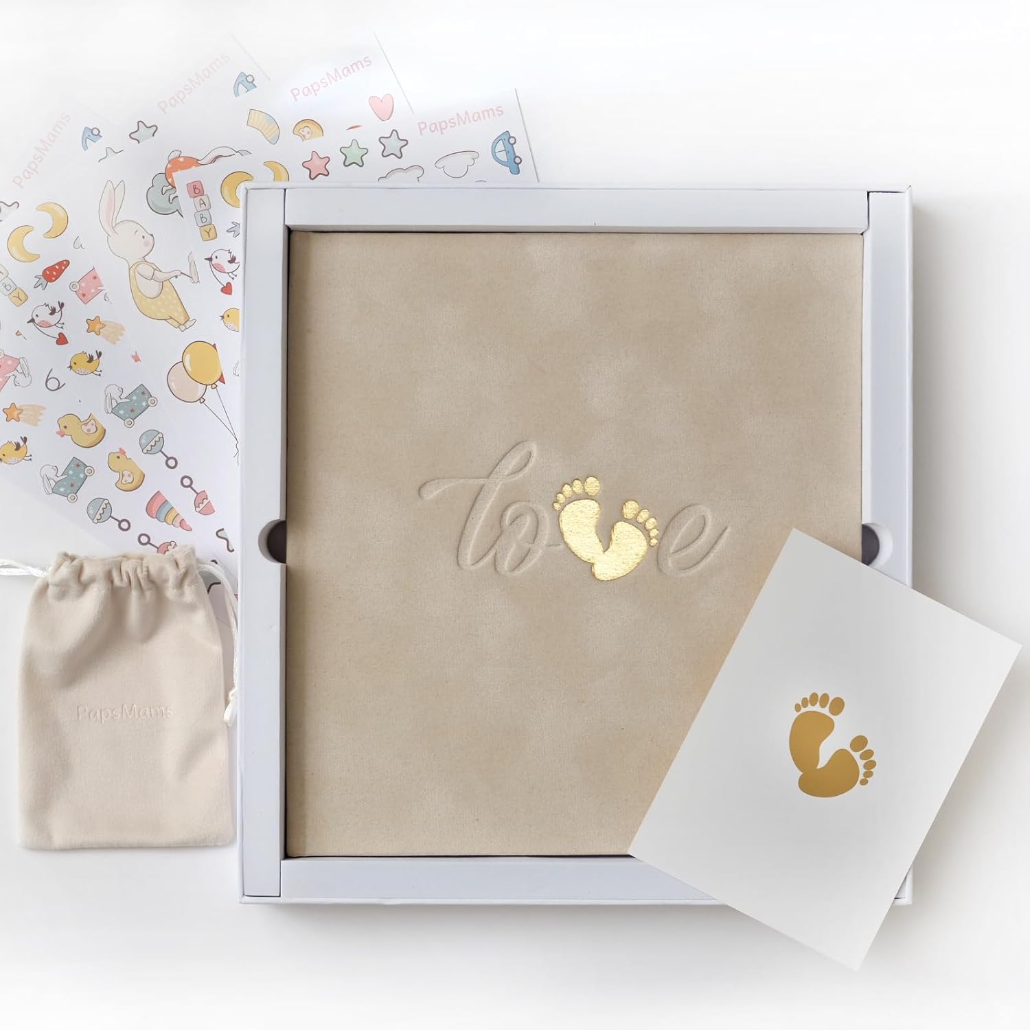 Baby Memory Book for New Parents - Keepsake Scrapbook with Stickers and Photo Album