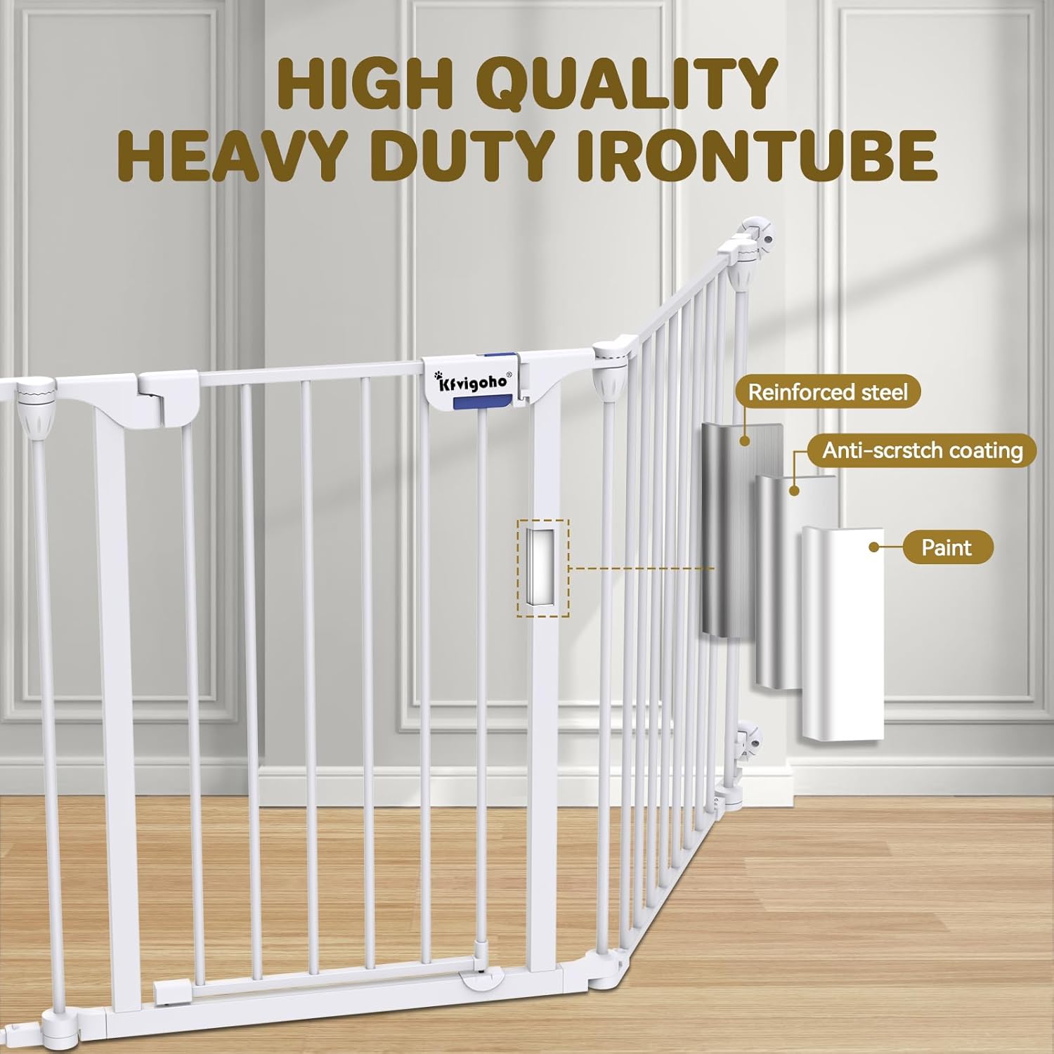 Extra-Wide Adjustable Baby Gate with Auto Close Door
