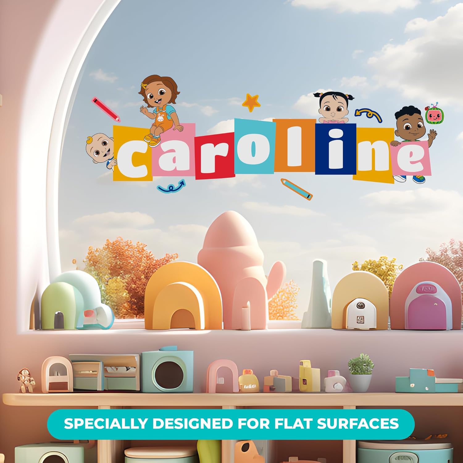 EGD CoComelon Kids Wall Decor with Custom Name