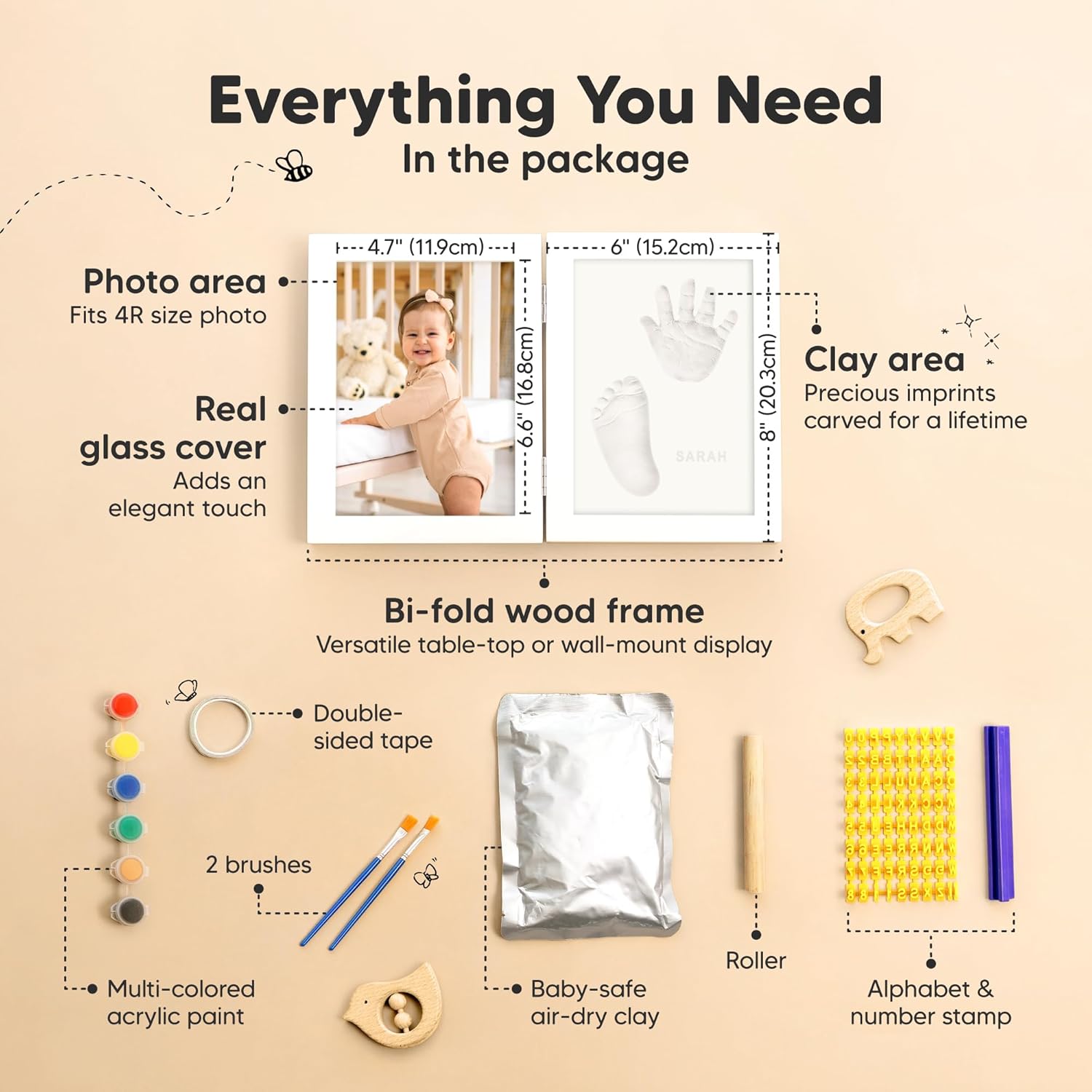 KeaBabies Personalized Baby Keepsake Kit