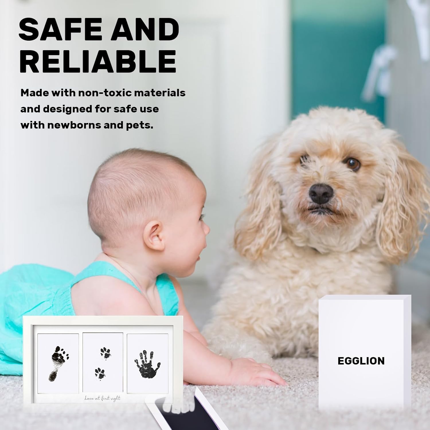 EGGLION 2-Pack Inkless Baby Pet Footprint Kit