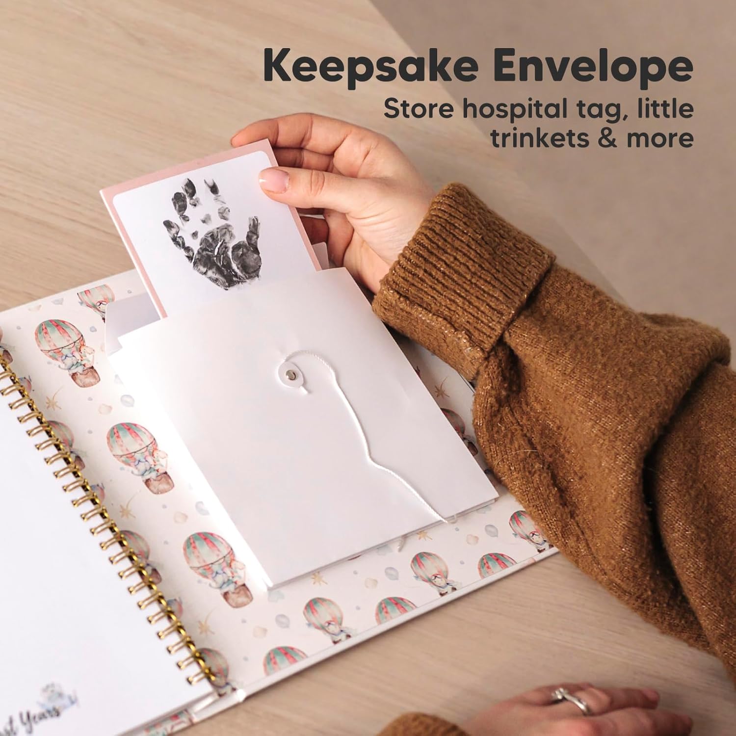 KeaBabies Inkless Hand Footprint Ornament Kit with Memory Book