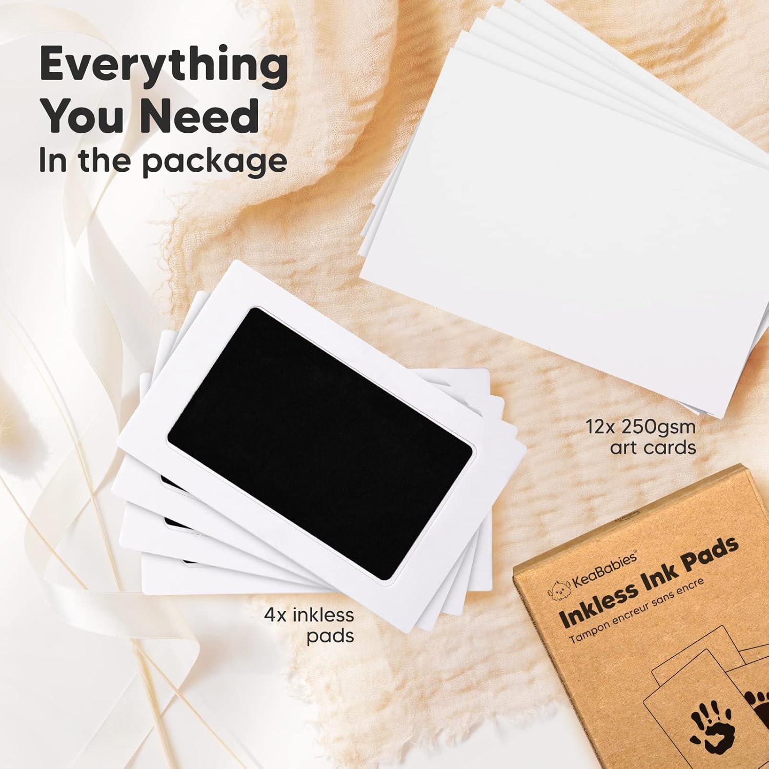 KeaBabies Personalized Hand Footprint Kit for Baby Showers