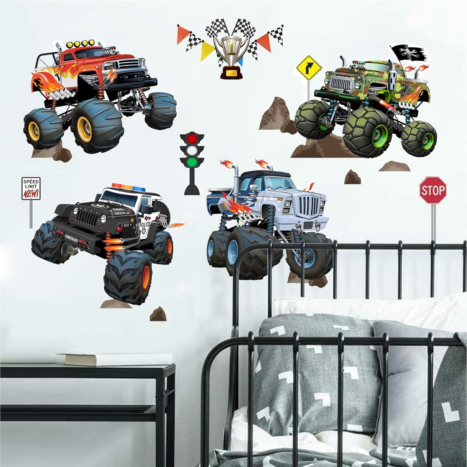 Wondever Racing Car Wall Stickers for Boys Room