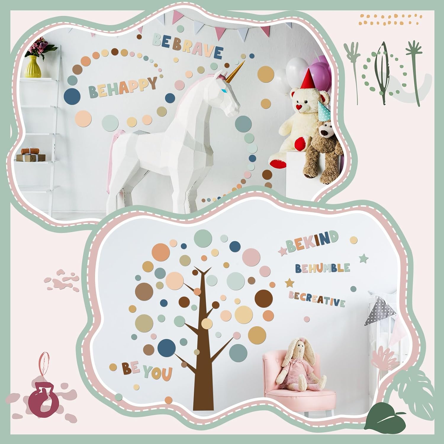 TaoBary 332 Piece Polka Dots Wall Decal Boho Motivational