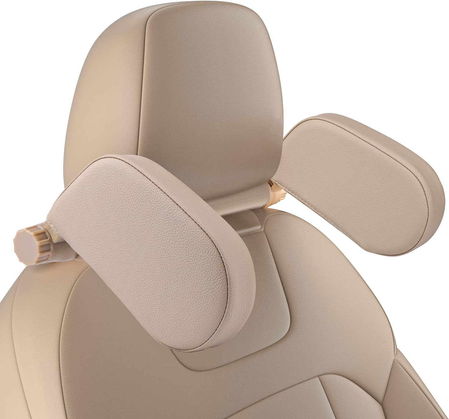 Car Seat Headrest Pillow 360 Adjustable for Adults and Kids - Beige