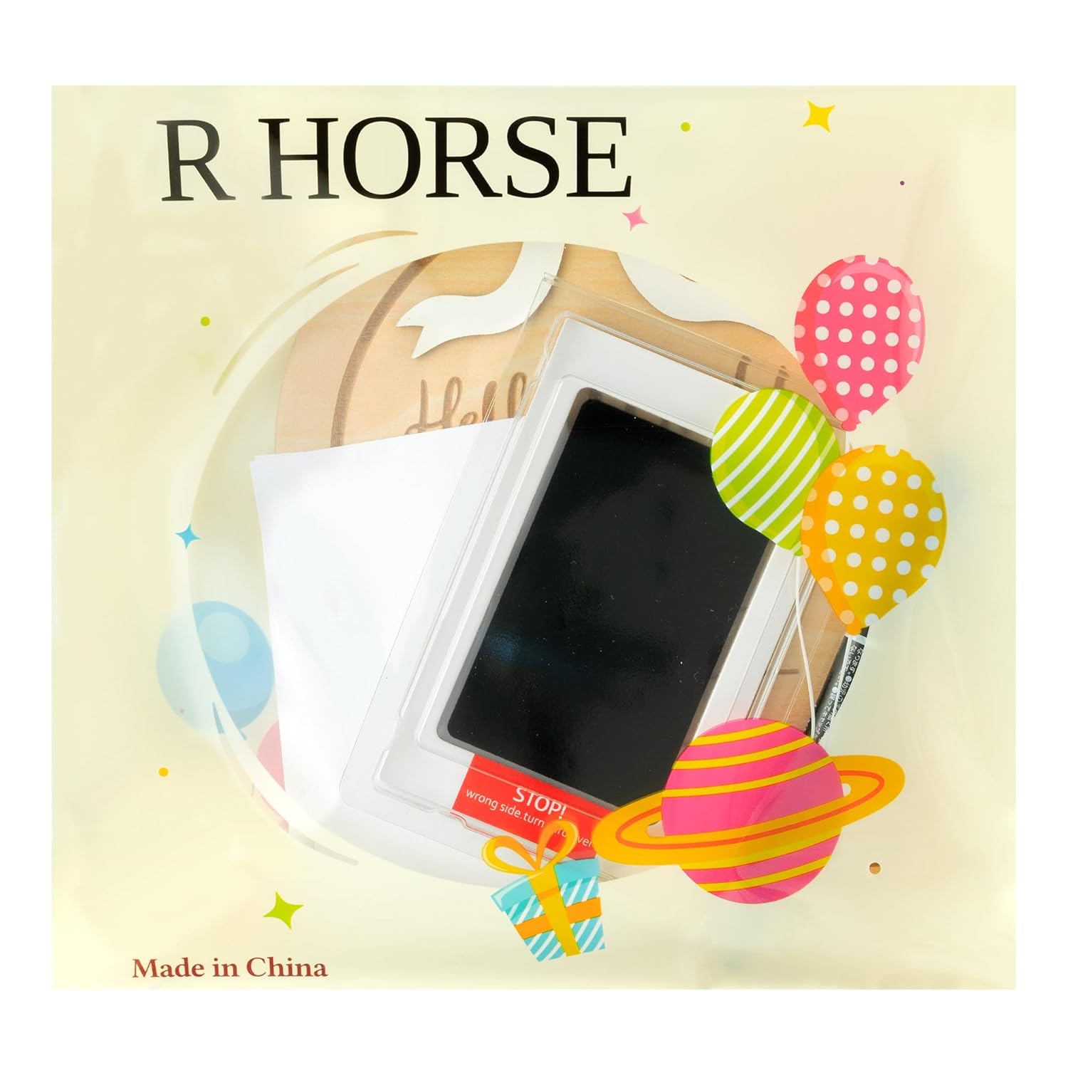 R HORSE Baby Birth Announcement Sign with 3D White Bow
