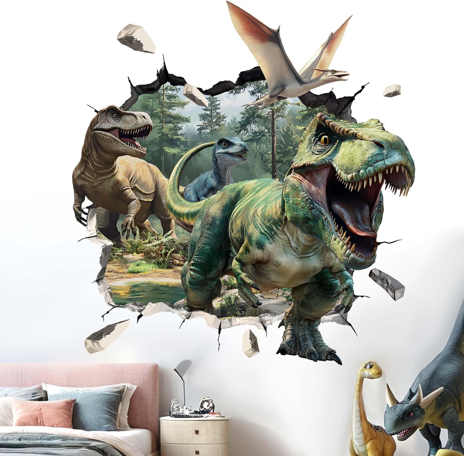 3D Dinosaur Wall Stickers for Kids Room Decor