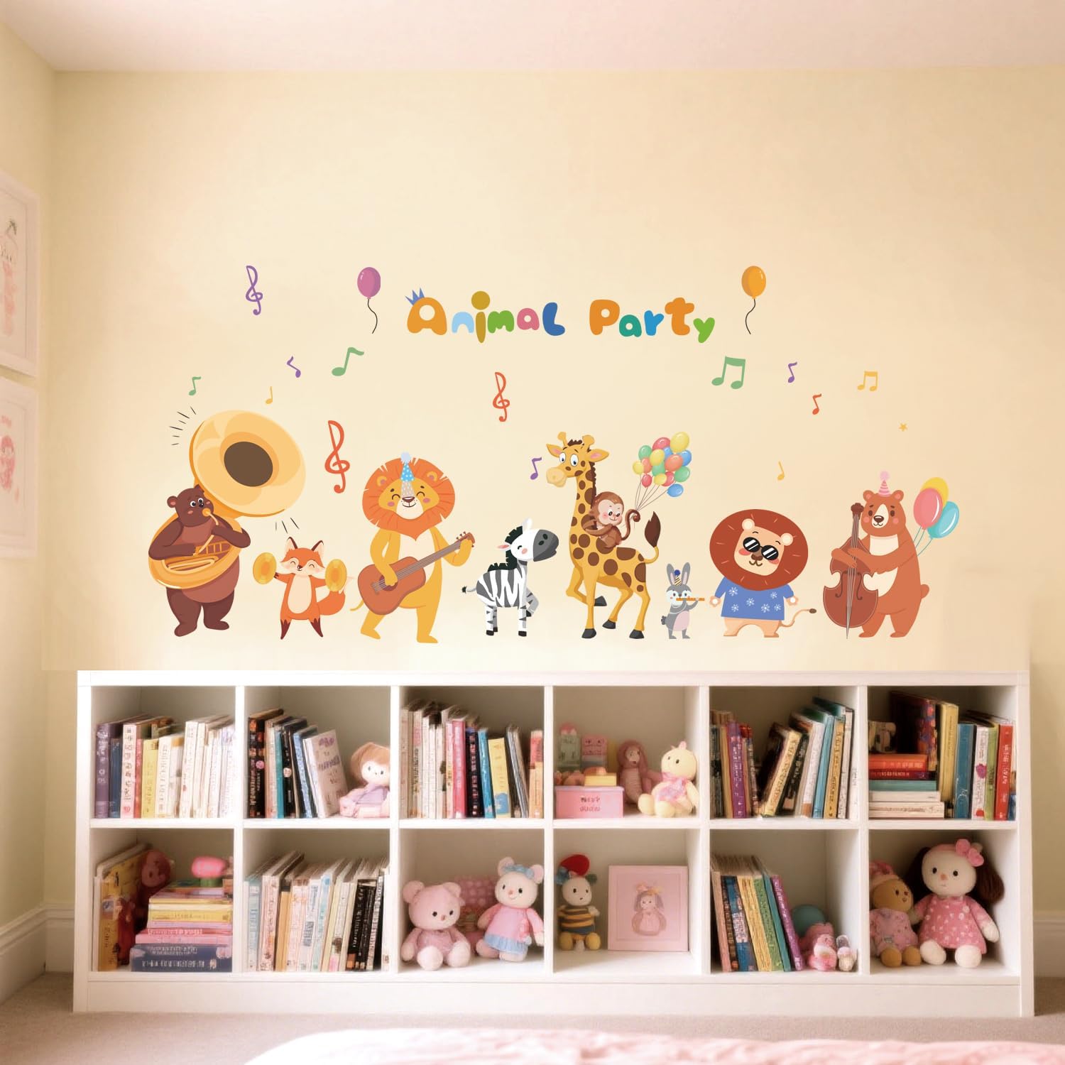 Kids Playroom Animals Wall Decals Large Colorful Wall Stickers for Nursery Daycare