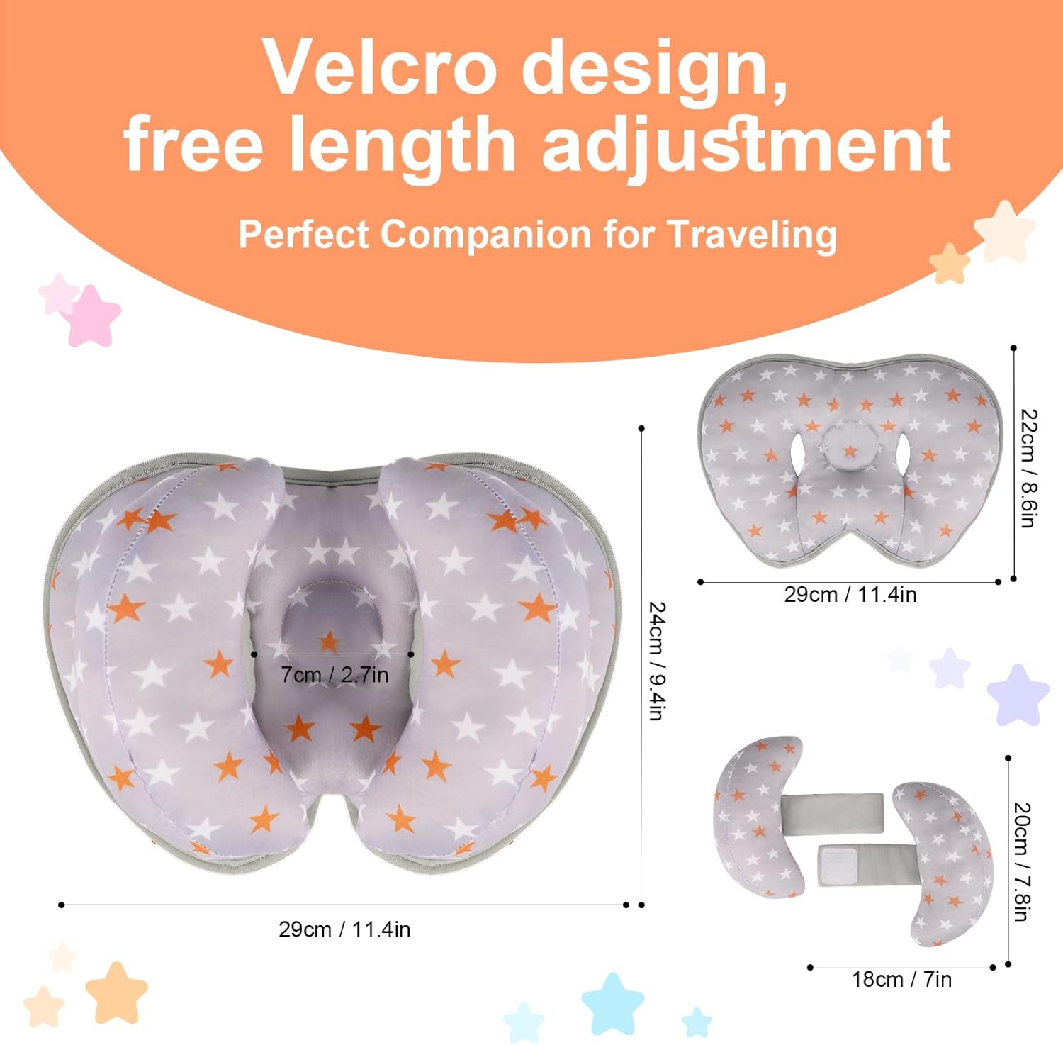 KAKIBLIN Adjustable Head Neck Support Pillow for Babies