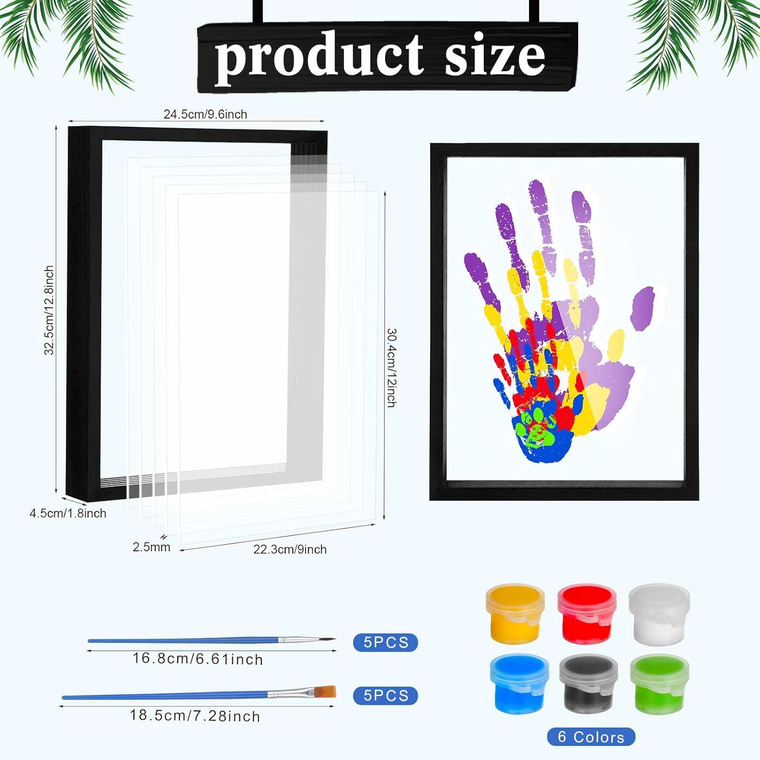 Suzile DIY Handprint Kit for Family Memories - Black Frame