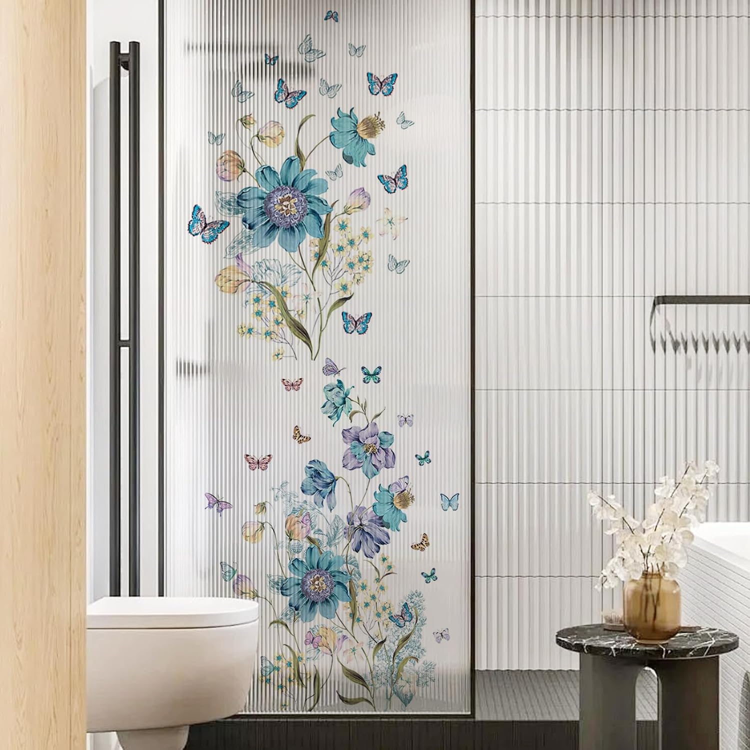 Buy One Get Five Boho Blue Flower Wall Decals