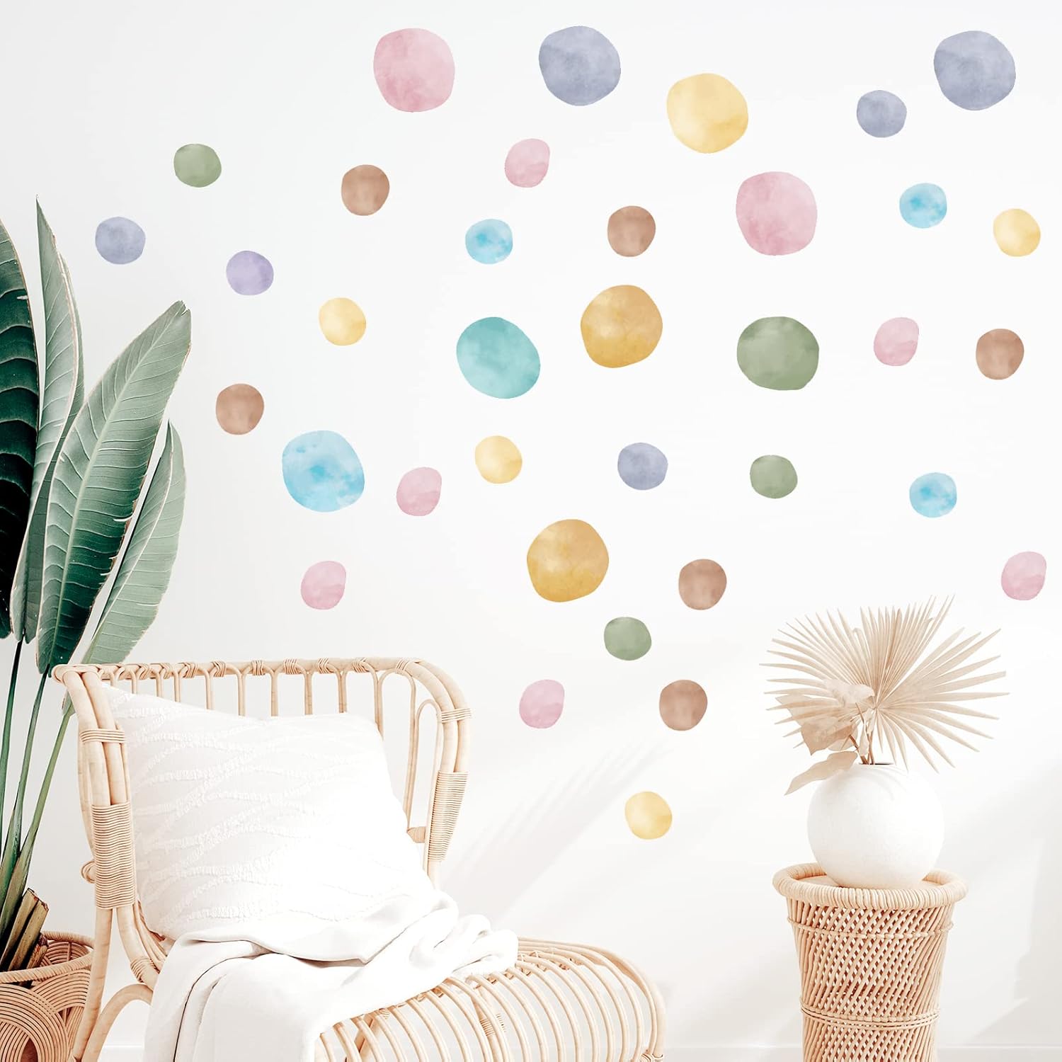 Epakh 296 Pcs Polka Dots Wall Decal Boho Rainbow Kids Room Decor