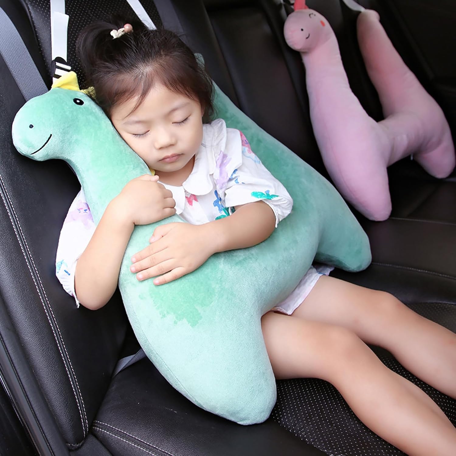 Dino Kids Car Sleeping Pillow H-Shape Head Support for Travel