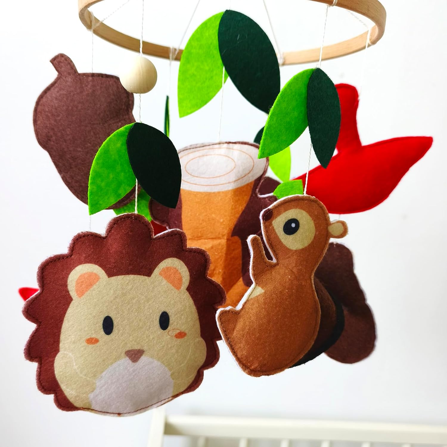 Felt Forest Animals Baby Mobile with Owl and Fox Theme