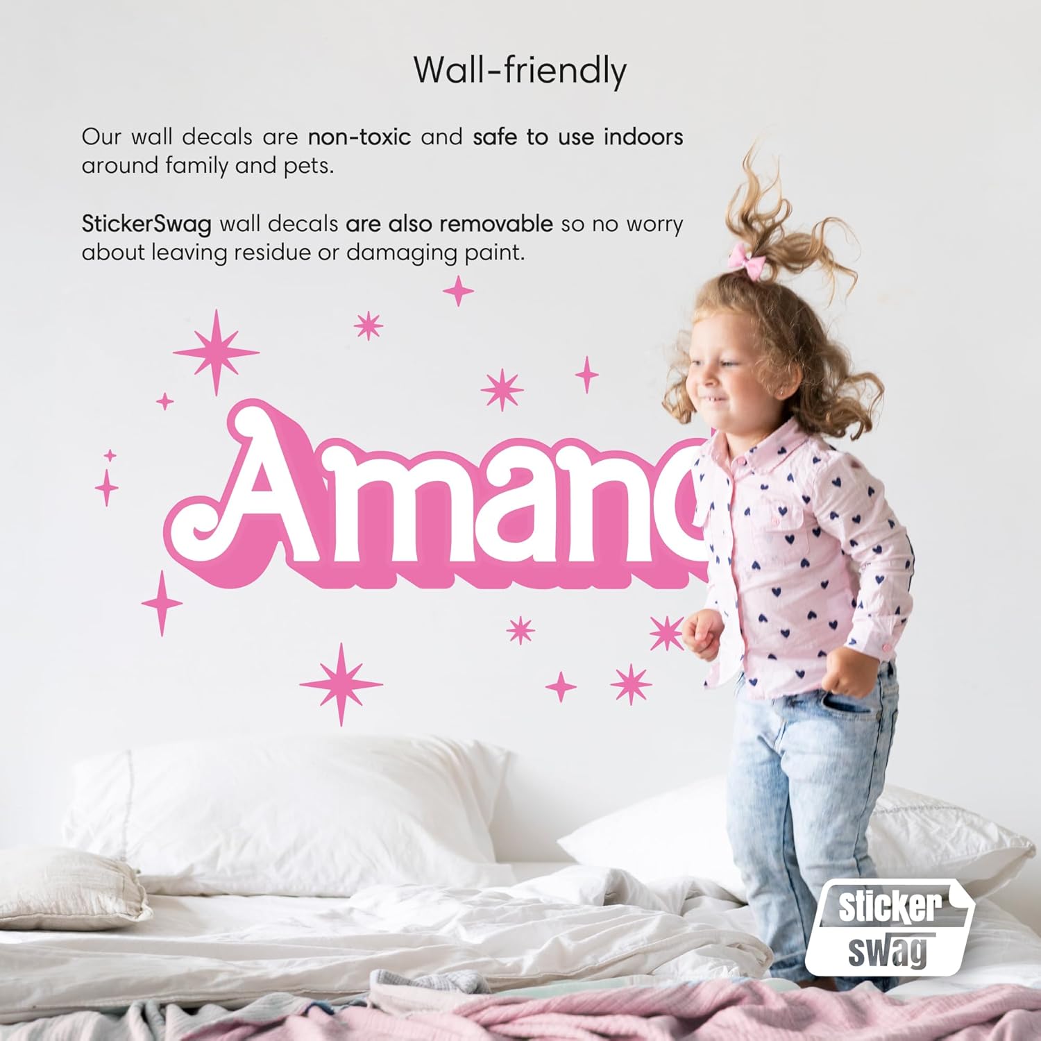 Custom Name Vinyl Wall Decal Sticker for Girls Room