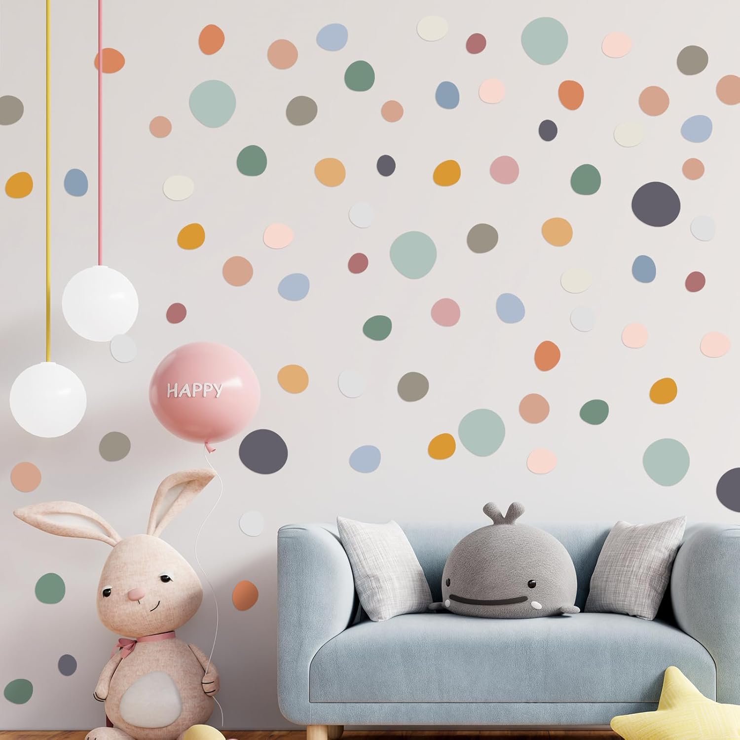 15 Sheet 300 Pcs Irregular Polka Dots Wall Decal Stickers