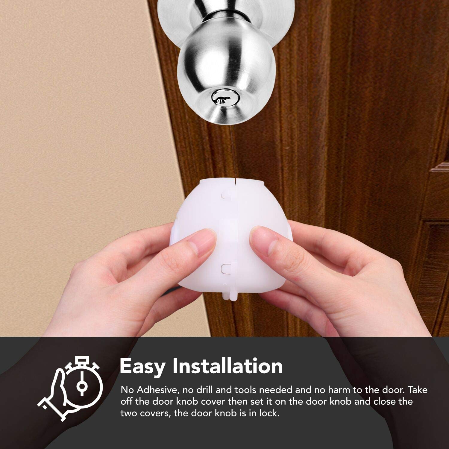 EUDEMON 4 Pack Baby Safety Door Knob Covers