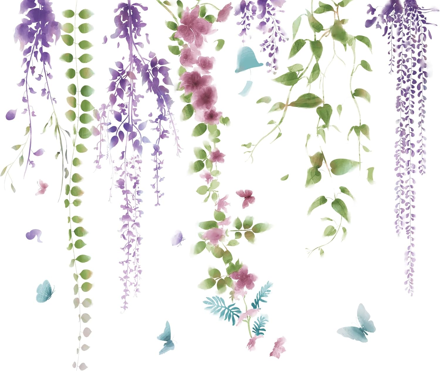 3D Hanging Flower Vines Wall Decal for Home Nursery Kids Room