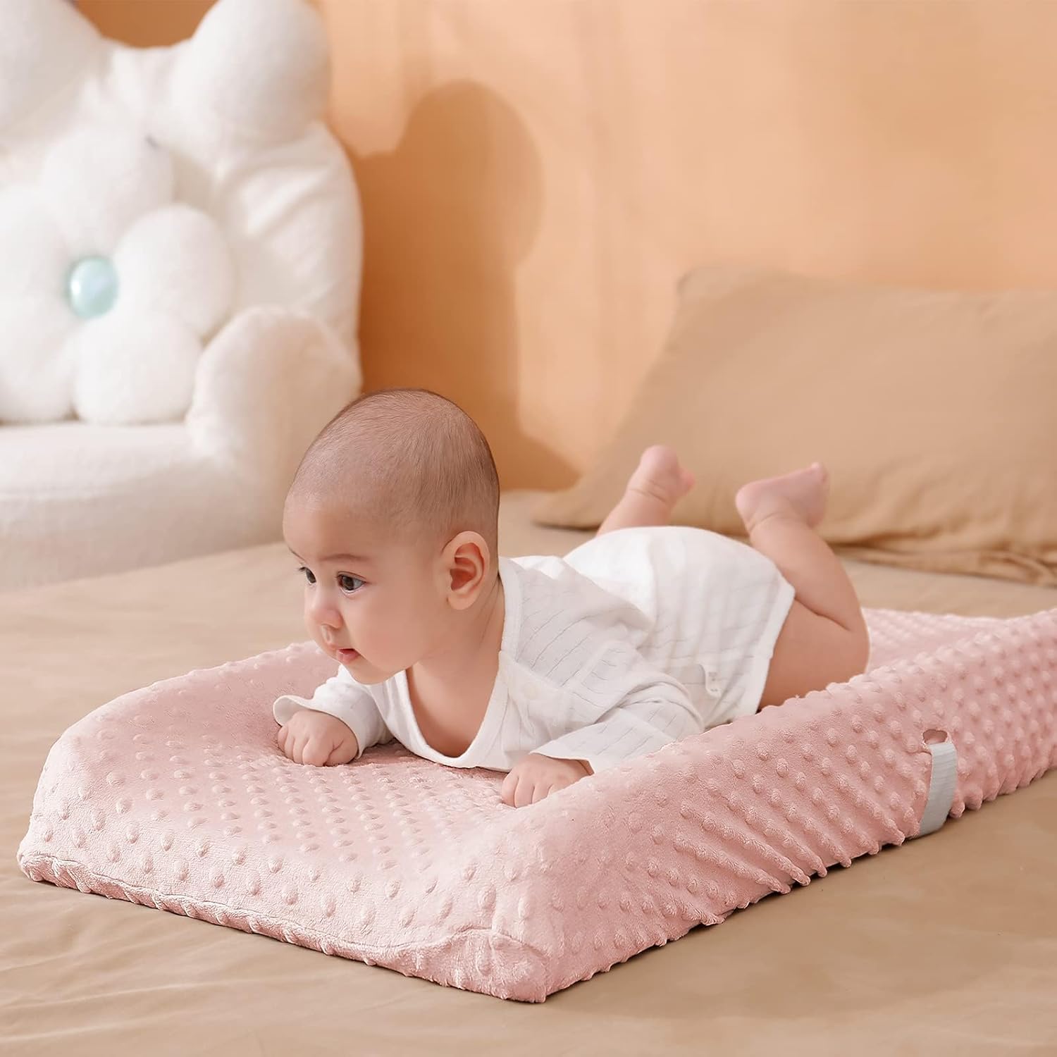 2 Pack Dots Plush Changing Table Cover