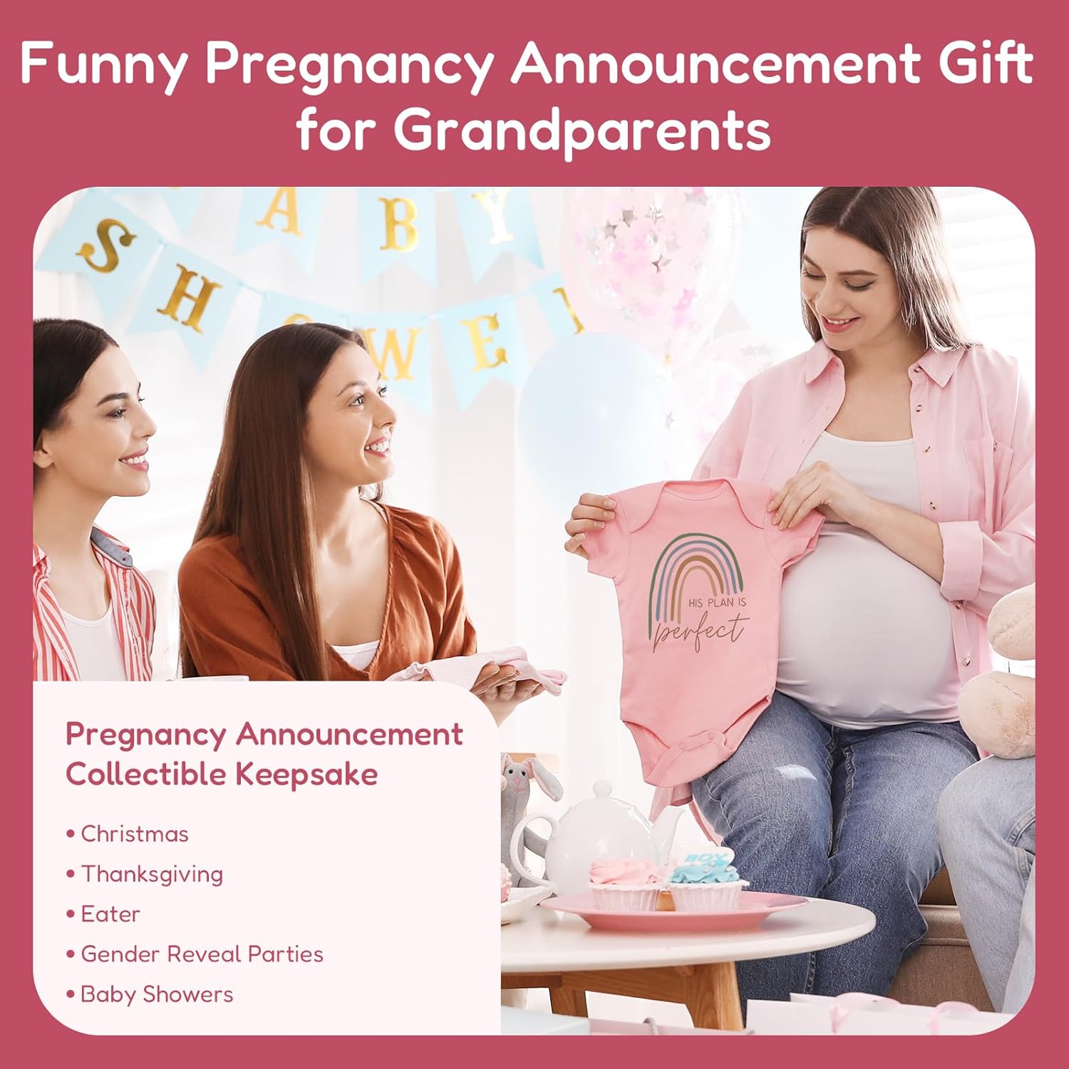 Baby Coming Soon Pregnancy Announcement Bodysuit for Grandparents