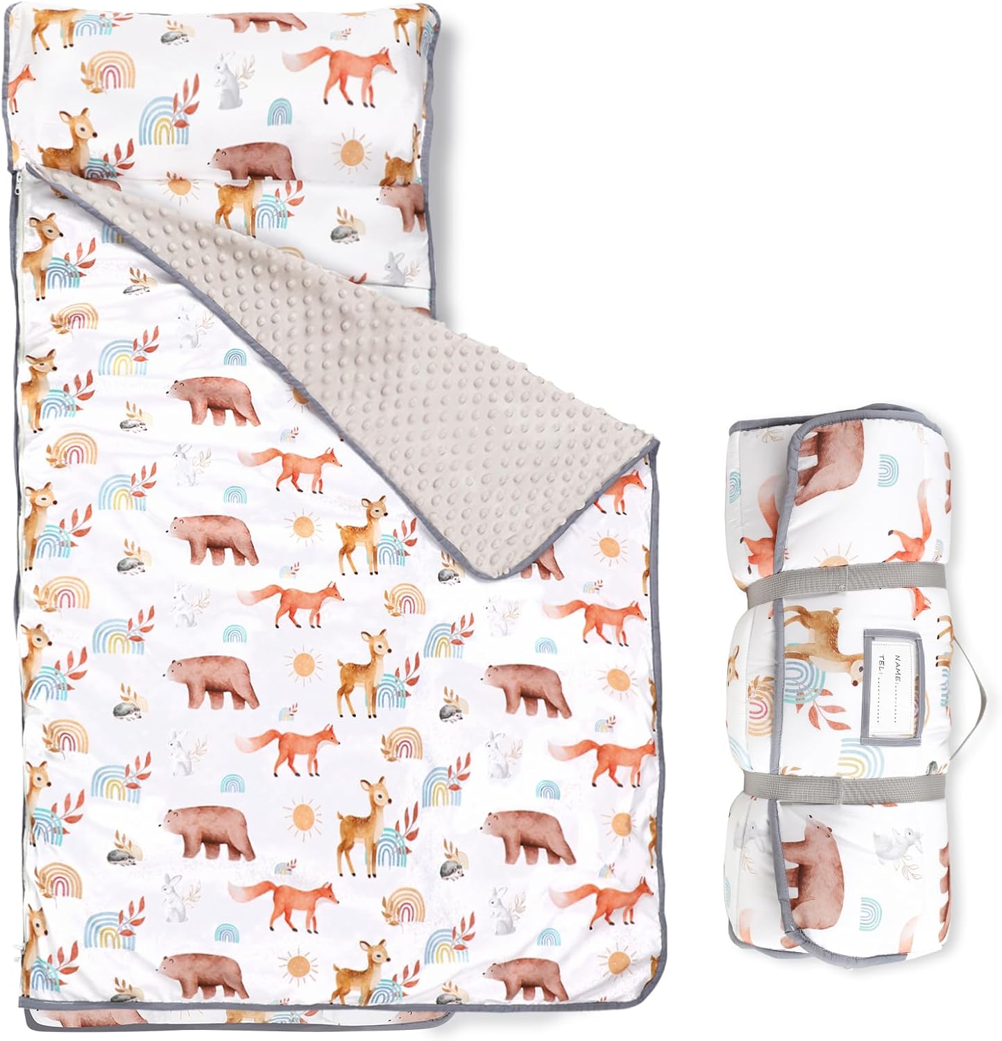 Toddler Nap Mat with Pillow and Blanket Soft Portable Sleep Mat for Kids